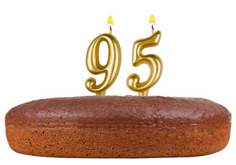 birthday cake candles number 95 isolated