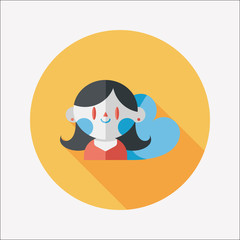 valentine's day girl flat icon with long shadow,eps10