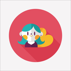 valentine's day girl flat icon with long shadow,eps10