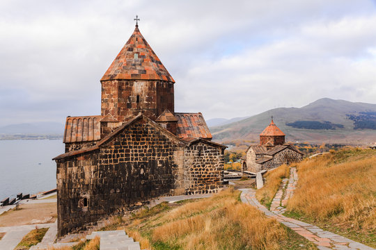 Sevanavank Monastery and lake Sevan