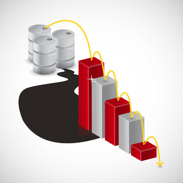 falling oil prices illustration design