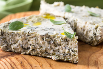 Cheese and spinach pie, Russian savory zapekanka