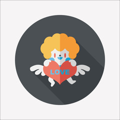 Valentine's Day cupid flat icon with long shadow,eps10