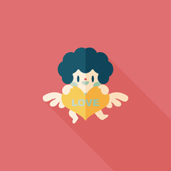 Valentine's Day cupid flat icon with long shadow,eps10