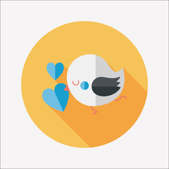 Valentine's Day lover bird flat icon with long shadow,eps10