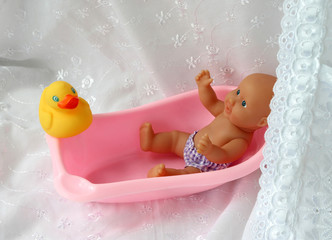Bathing the baby