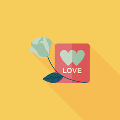 Valentine's day love letter flat icon with long shadow,eps10