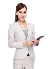 Businesswoman hold with tablet