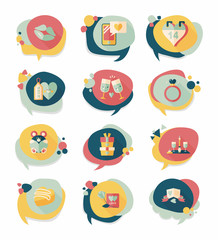 Valentine’s Day speech bubble banner flat design background se