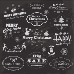 Christmas collection of calligraphic design  elements