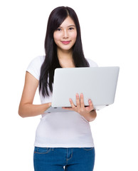 Woman use of laptop