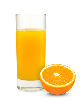 fresh orange juice isolated on wite