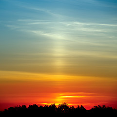Beautiful landscape with sunset