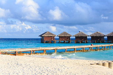 water villas in tropical resort