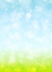 Fototapeta premium Hintergrund abstrakt Frühling Sommer mit Wiese und Himmel