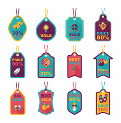 Chinese New Year tag flat banner background set, eps10