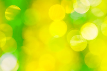 Fototapeta premium Festive green and yellow bokeh