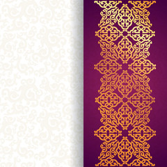Card with gold ornament in east style.