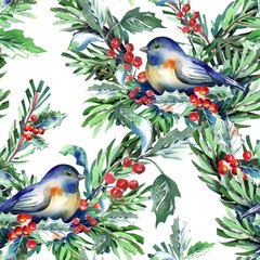 Seamless Pattern with Bird