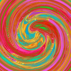 Fototapeta na wymiar Colored twirl background - red, turquoise, yellow
