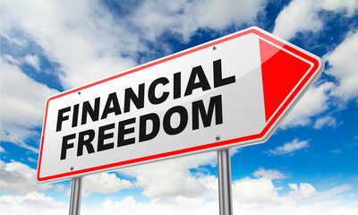 Obraz premium Financial Freedom on Red Road Sign.