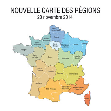 Carte de France 13 régions (carte modifiable) Stock Vector