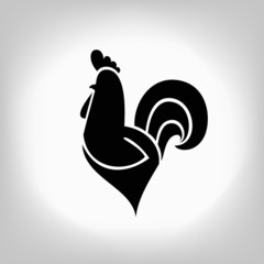 The black stylized cocks on a white background