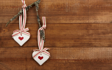 Christmas decoration over wooden background