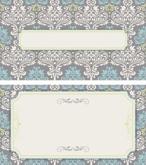 vintage frame on victorian seamless background