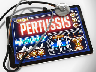 Pertussis on the Display of Medical Tablet.