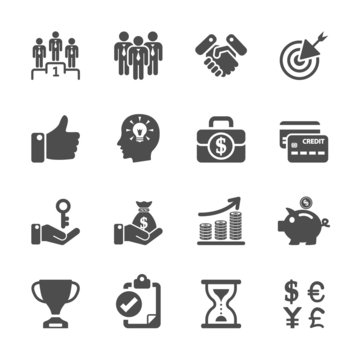 business management and human resources icon set, vector eps10