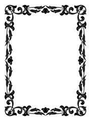 calligraphy penmanship curly baroque frame black