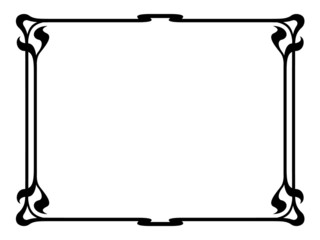 art nouveau black ornamental decorative frame