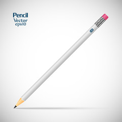 Smooth wooden detailed sharpened pencil isolated