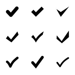 Vector black confirm icon set