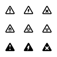 Vector black danger icon set