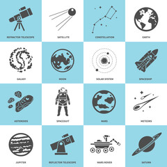 Fototapeta premium Astronomy Vector Icons Set
