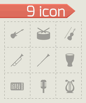Vector music instruments icon set