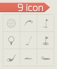 Vector golf icon set