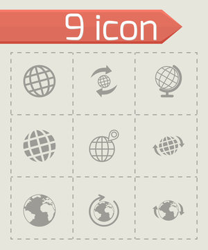 Vector glode icon set