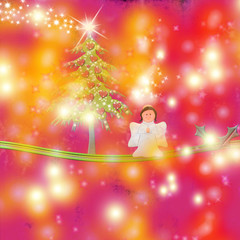 Angel and Christmas tree