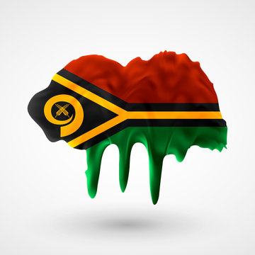 Flag of Vanuatu painted colors