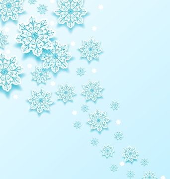 Christmas cold background with snowflakes