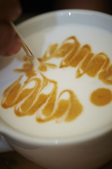 Cappuccino or latte coffee