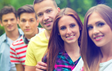 Young friends having fun outdoor