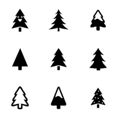Vector cristmas trees icons set