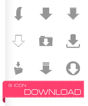 Vector download icons set