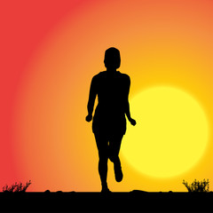 Vector silhouette of woman.