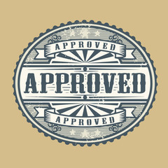 Vintage rubber stamp with the text Approved, vector