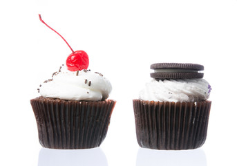 Velvet cupcakes isolate